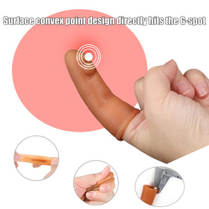 MFMYEE Two Magic Finger Masturbation Sex Toys - G-spot Finger Prostate Massager, Liquid Silicone Finger Sleeve with Bump for Cli