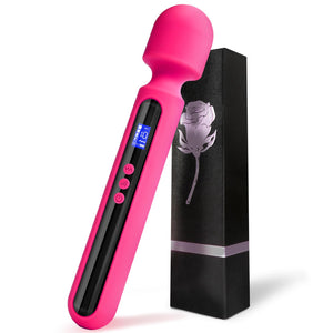 Abmotiy Vibrator Wand, 12 inch Powerful Vibrating Massager Adult Toys with Display 10 Patterns & 4 Speeds, G Spot Vibrator Men W