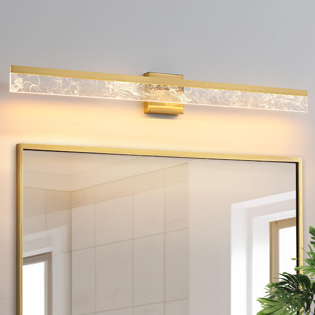 Aijiasi Bathroom Light Fixtures, 39 Inch Brushed Gold Bathroom Vanity Lights Over Mirror 28W Dimmable Led Modern Bathroom Vanity