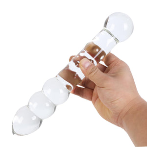 Aptitan Large Balls Glass Dildo Big Crystal Penis G-Spot Stimulator Anal Plug Butt Expander Sex Toy (Large)