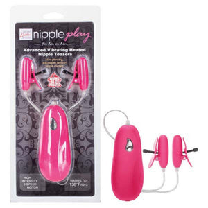 California Exotic Novelties Nipple Play Advanced Vibrating Heated Nipple Teasers, Pink