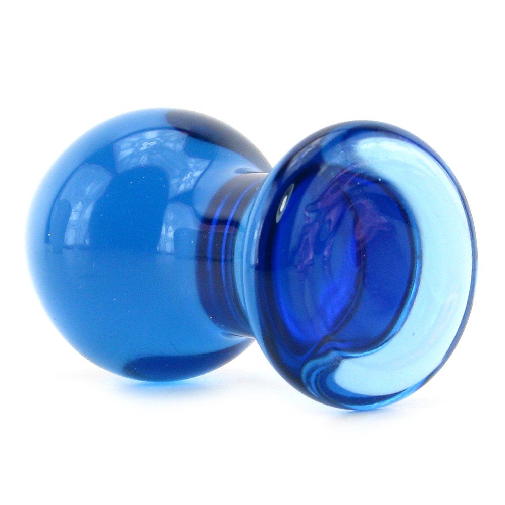 Ns Novelties Crystal Premium Glass Plug, Blue, Small