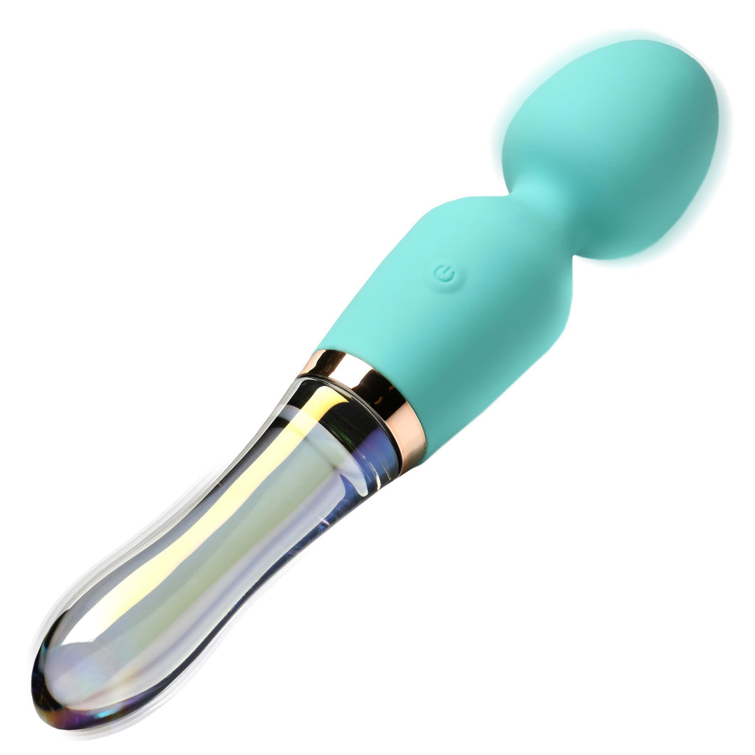 Prisms Vibra-Glass 10X Turquoise Glass Wand Dual End