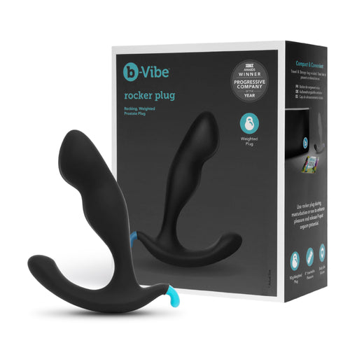 b-Vibe Rocker Anal Plug - Prostate Rocking Butt Plug, Silicone Anal Toys for Adults - Black
