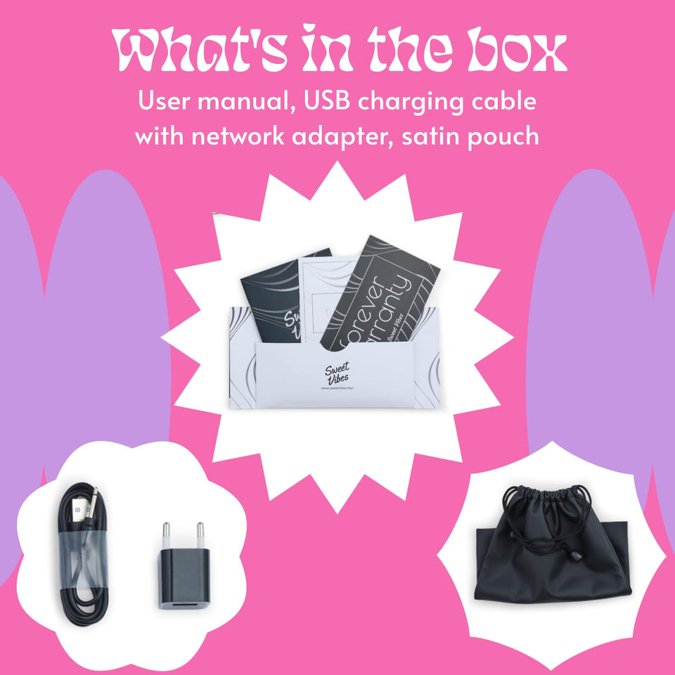 Sweet Vibrations The Perfect Match - Flexible Rabbit Vibrator Sex Toy with 10 Powerful Settings for Women & Couples, Waterproof,