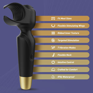 Tracy's Dog Sex Toys for Men and Couple, Powerful Penis Vibrator Male Masturbator Adult Toys, 2 in 1 Male Sex Toy Stroker for Gl