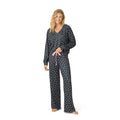 PJ Salvage Womens [Amazon Exclusive] Cloud Jersey Open-Bottom Pajama 2-Piece PJ Set, Slate, Small
