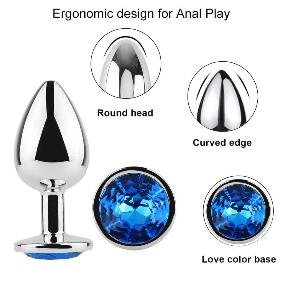 Anal Butt Plug 3Pcs Trainer Kit Metal Butt Plug Anal Trainer Toys Fetish Kinky Sex Love Games for Starter Beginner Men Women Cou
