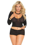 Plus Size Cami Top And Booty Short Set- Fits Size 14-18, 1X/2X, Blk