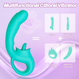G Spot Clitoral Licking Vibrator, Silicone Dildo Clitoral Stimulator with 10 Licking & Vibrating Modes, Strapless Strap-On Dildo