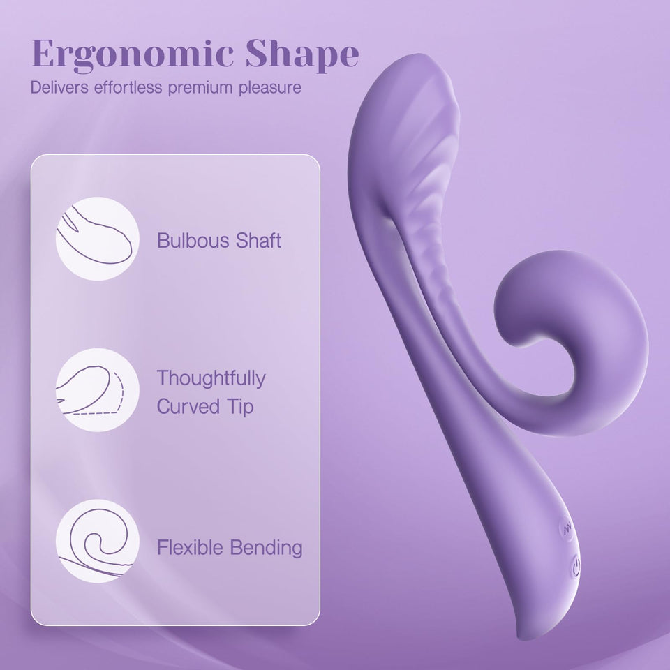 Tracy 's Dog Clitoral Kissing G Spot Rabbit Vibrator, Adult Toys for Double Stimulation with 10 Vibrations, Flexible Sex Toy wit