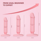 Dildos Anal Plugs Training Kit, 3PCS Small Butt Plugs Lifelike Anal Dildos with Suction Cup Pink Dildo, Anal Toys Suitable for B