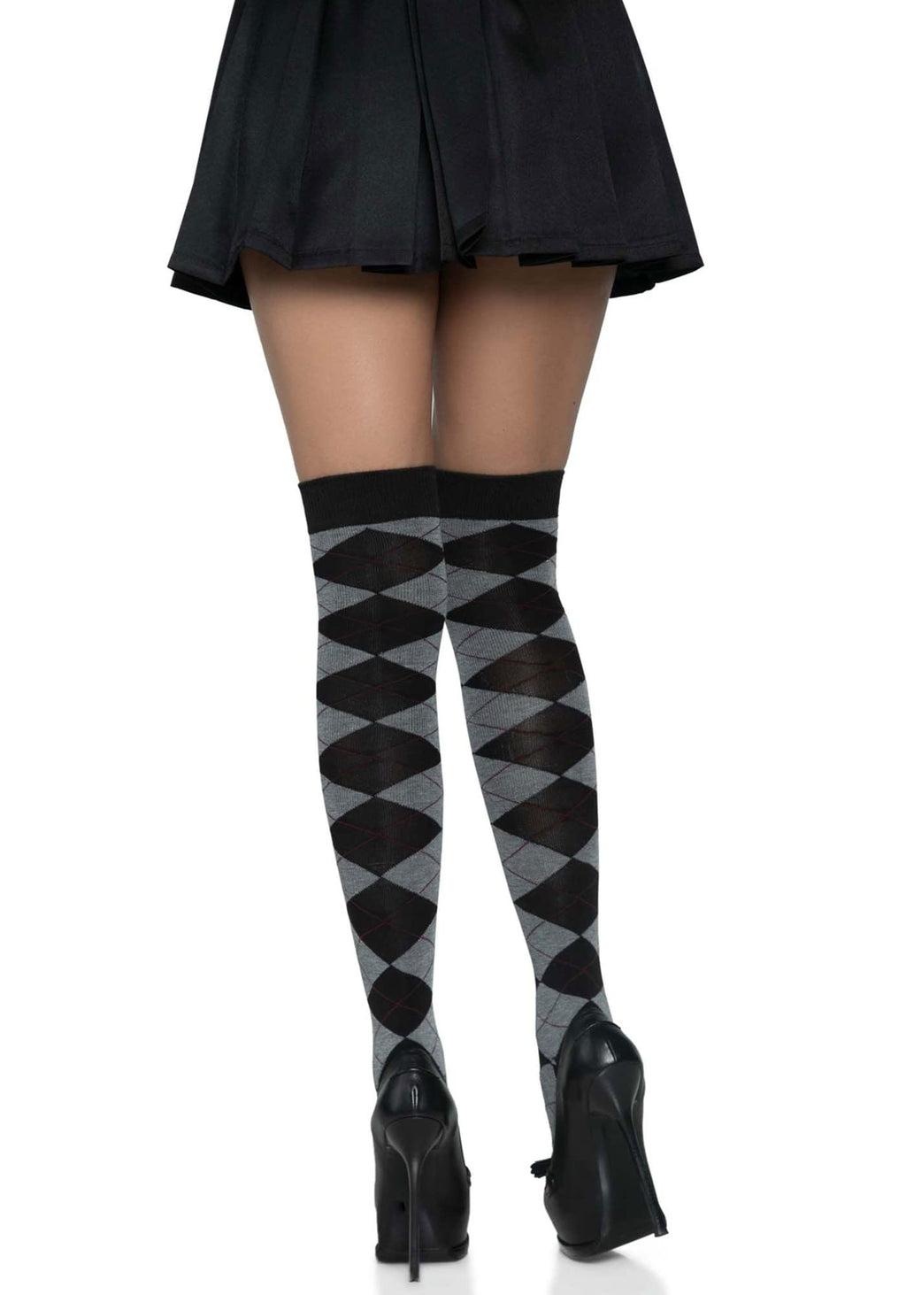 Argyle Knit Over The Knee Sock