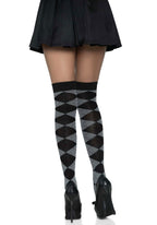 Argyle Knit Over The Knee Sock