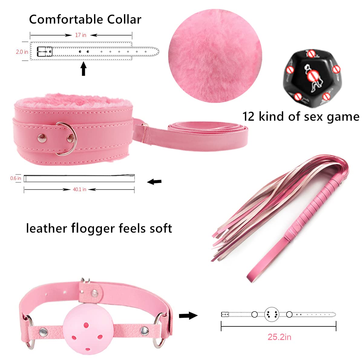 BDSM Restraints Sex Toys 15 Pcs for Couples Bondage Kits Fetish Bed Restraints Set for Beginners SM Adult Games Spanking Paddle