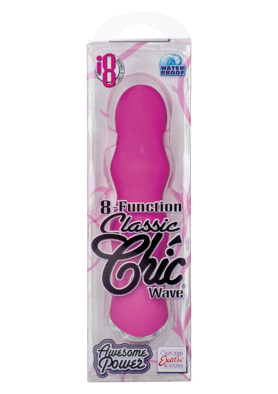 California Exotic Novelties 8-Function Classic Chic Wave Vibrator, Pink