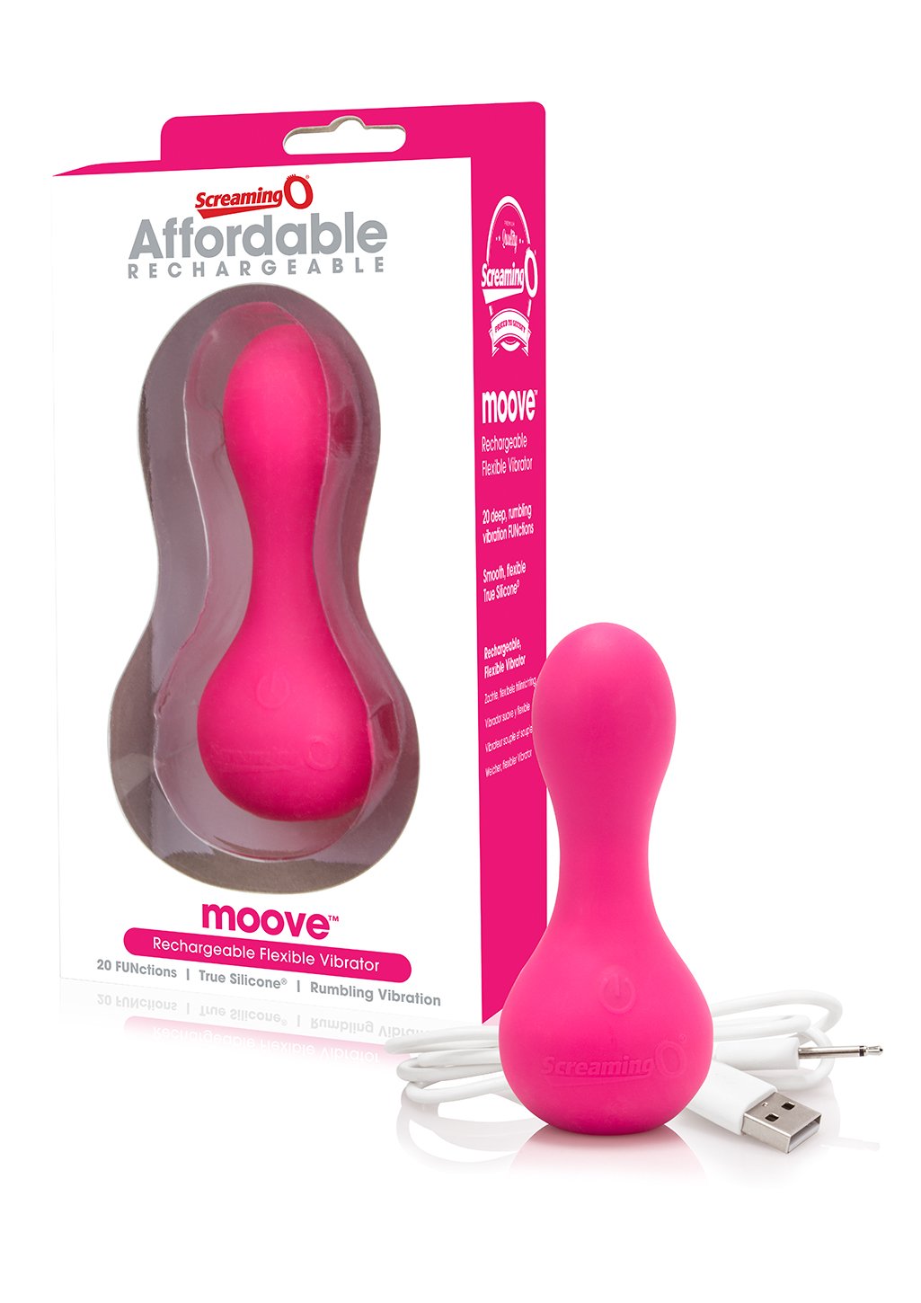 Screaming O Affordable Rechargeable Moove Vibe, Pink