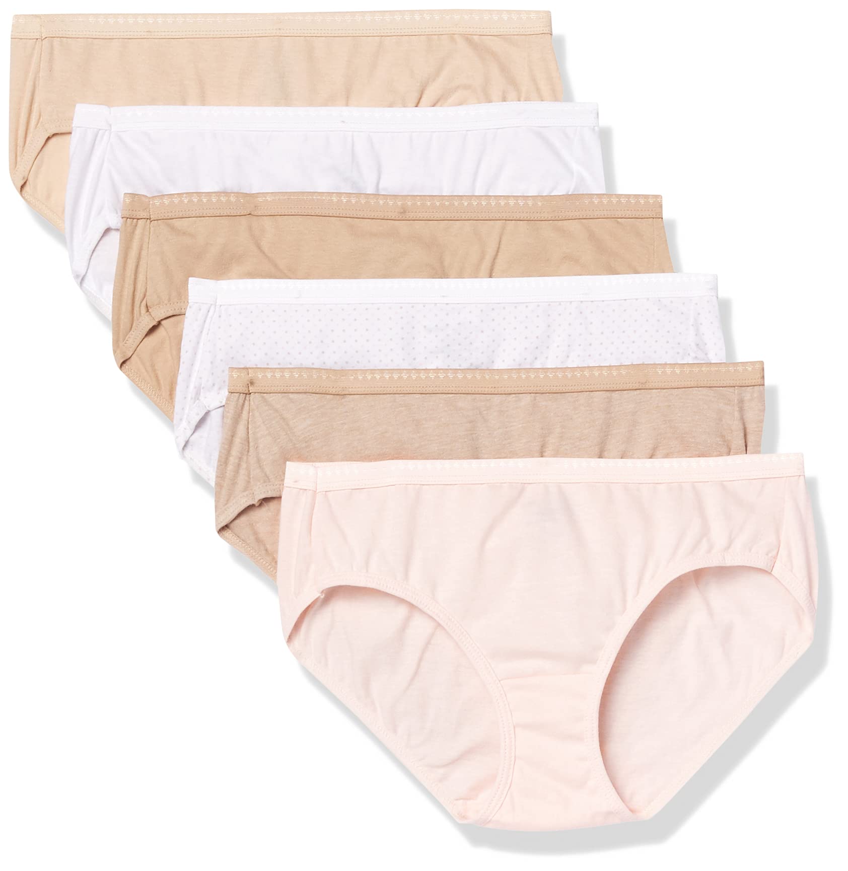 Hanes Ultimate Womens 6-Pack Breathable Cotton Hipster Panty
