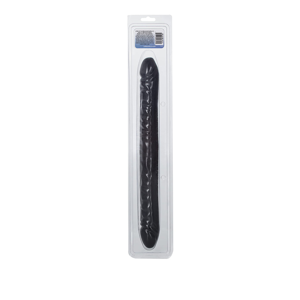 California Exotics Veined Double Dildo, Black, 18 Inches