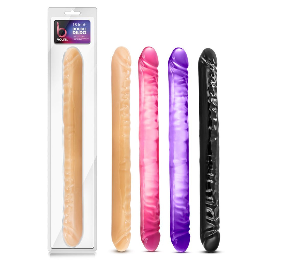 B Yours - 18In Double Dildo - Pink