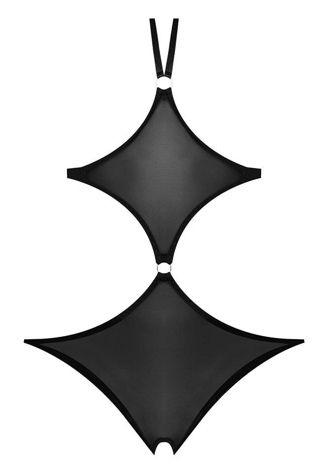 Ms Sassy Cupless&Crotchless Teddy Blk L/