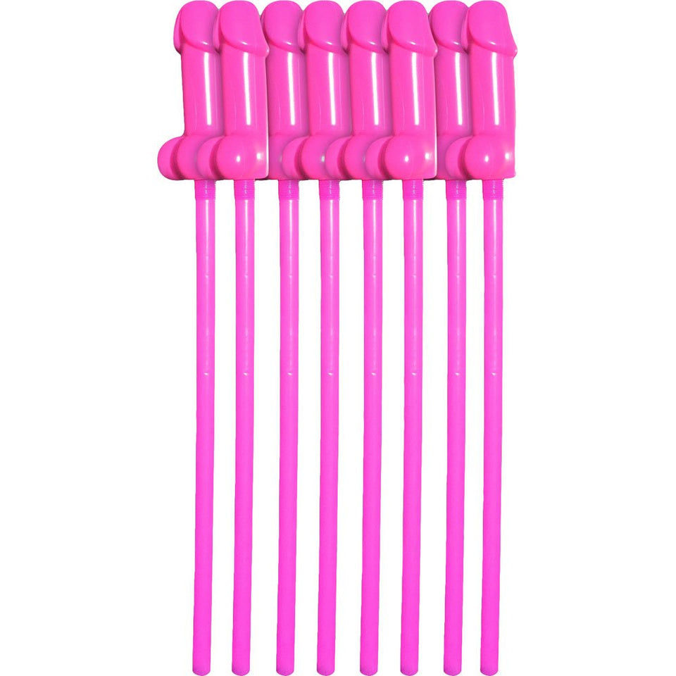 (D) Bachelorette Party Favors Bendable Pecker Straws 8Pc