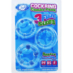 Cloud 9 Beaded C-Ring Penis Bands 3 Sizes Pack Clear