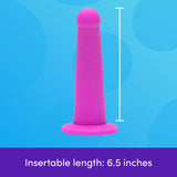 Lovehoney Curved Dildo - 7 Inch with Suction Cup - Flexible Anal Dildo for Men and Women - Harness Compatible Strap On - Smooth