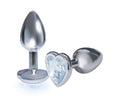 Icon Brands - The 9s, The Silver Starter, Bejeweled Heart Stainless Steel Plug, Diamond