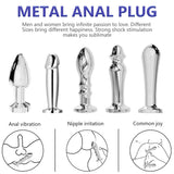 Anal Butt Plug Stainless Steel Anal Vibrators Prostate Massager 7 Speeds Vibrating Butt Plug Dildos Anal Sex Toy Adults 18(A)
