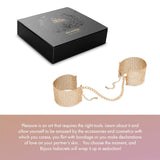 Bijoux Indiscrets Desir Gold Metallique Mesh Handcuffs for Women for Sex - BDSM Cuffs Adjustable Bracelet - Hand Cuff for Adults