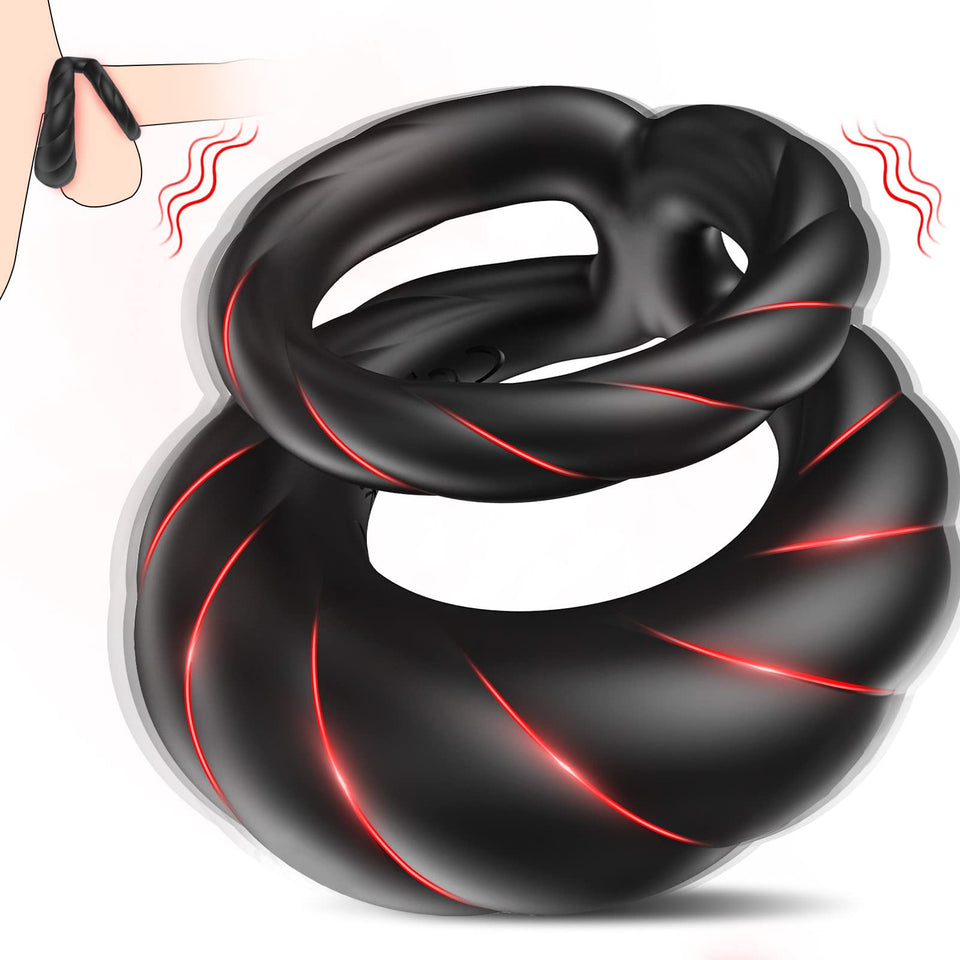 Vibrating Cock Ring Double Penis Ring Vibrator With 10 Vibration Modes Adult Male Sex Toys For Men Longer Harder Stronger Silicone G Spot Vibrator Dildo Couples Mens Male Adult Sex Toys & Games