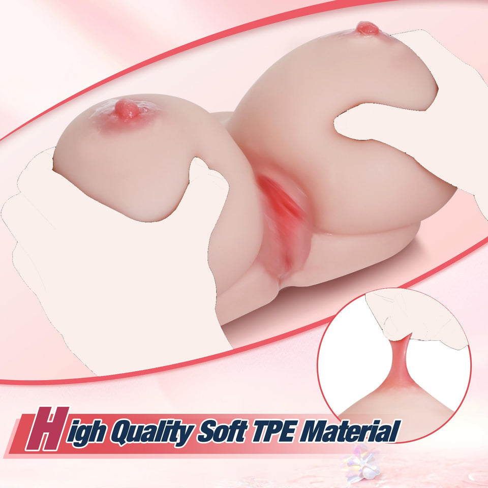 Sex Doll for Men 4.9LB with Big Plump Breast Vaginal, 2 in 1 Men Sex Toys Adult Toys Realistic Perky Tight Chest, Male Masturbat