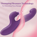 Tracy's Dog Clitoral Thumping Rabbit Vibrator for Women Clit G Spot Stimulation, Triple Vibrating Dildo Stimulator with 3 x 5 x