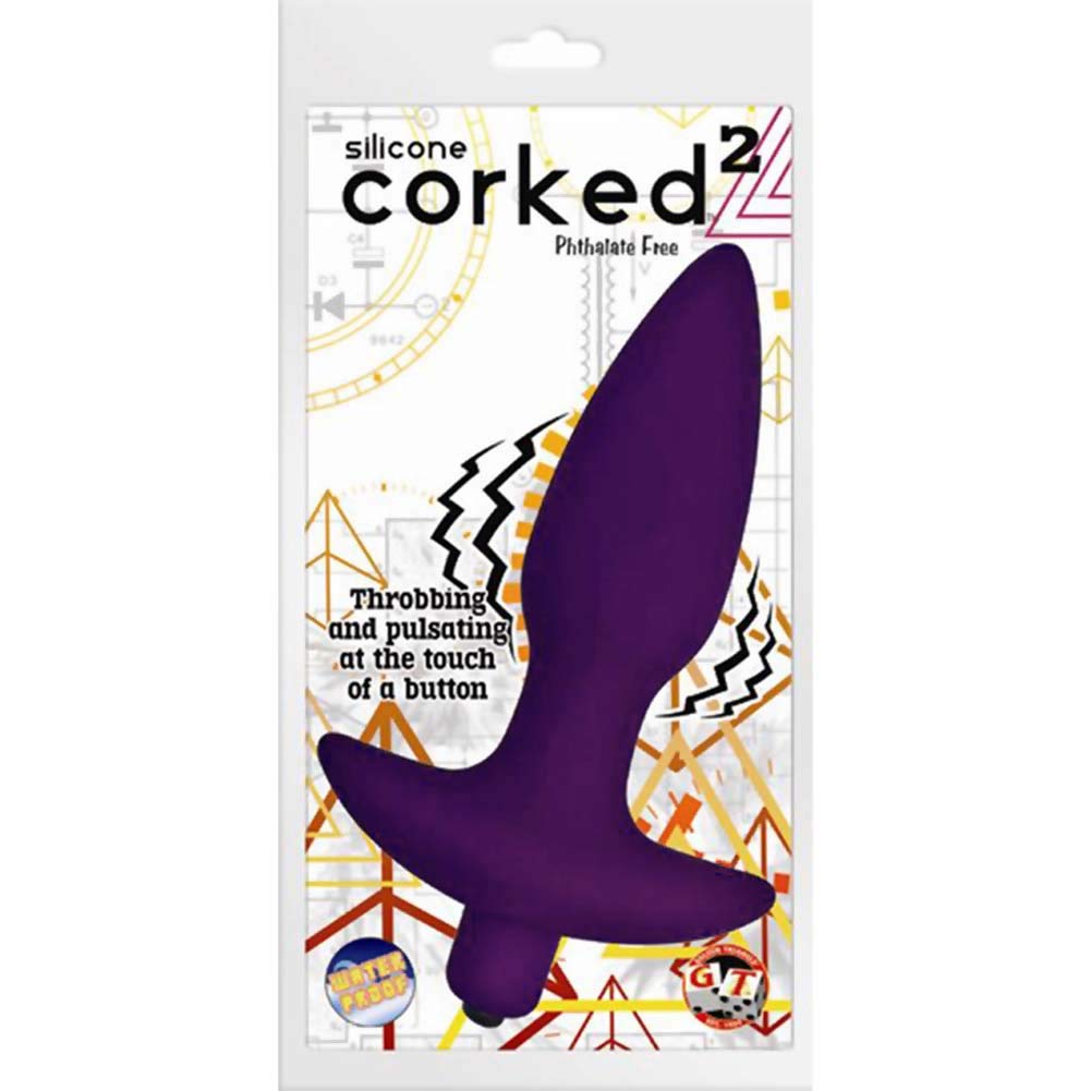 Golden Triangle Corked 02 Silicone Anal Plug Waterproof  Lavender  Small