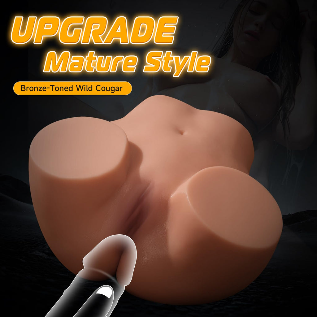 BIG SHOCKED 25LB Mature Style Life Size Sex Doll Torso for Men Realistic Skin Texture Soft Female Big Ass & Pussy, Male Adult Se