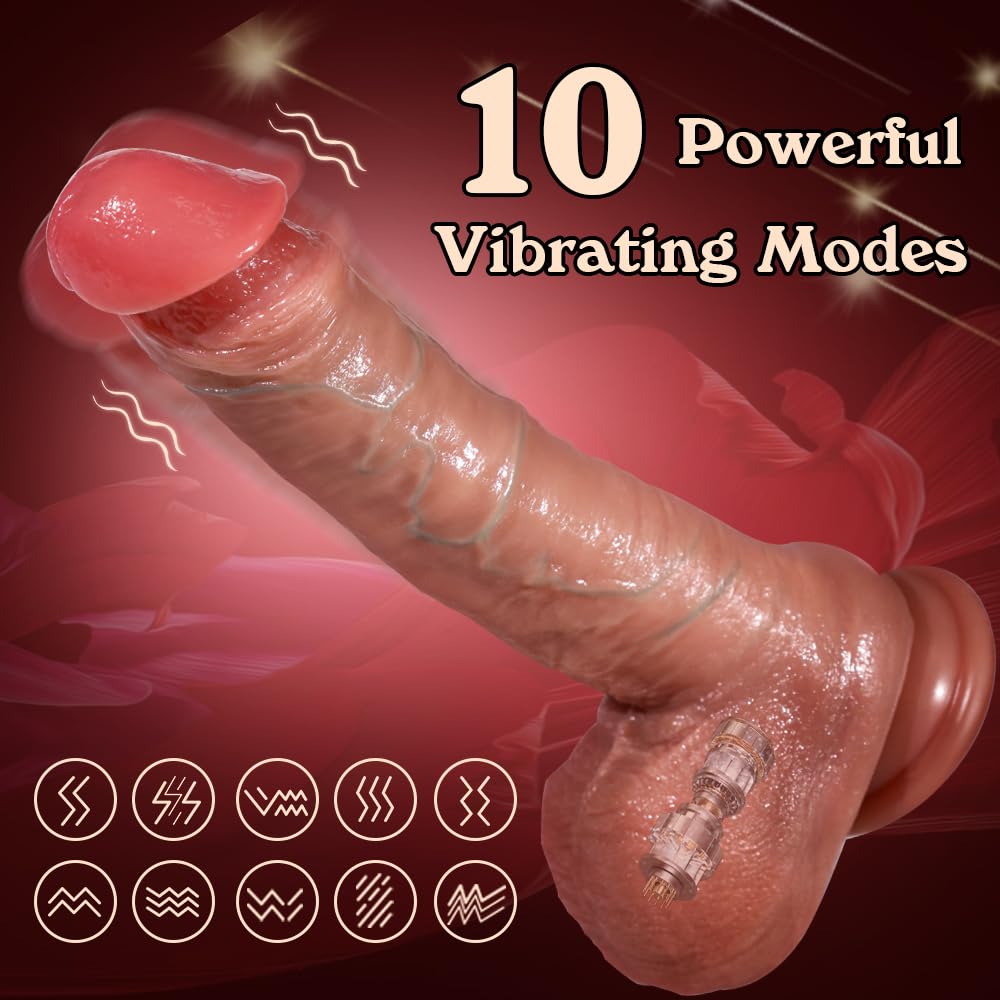Thrusting Dildo Vibrators Sex Toys - 8.83'' Thrusting Vibrator Adult Toys for Women G Spot Vibrators, 2 in 1 Dildos Realistic Di