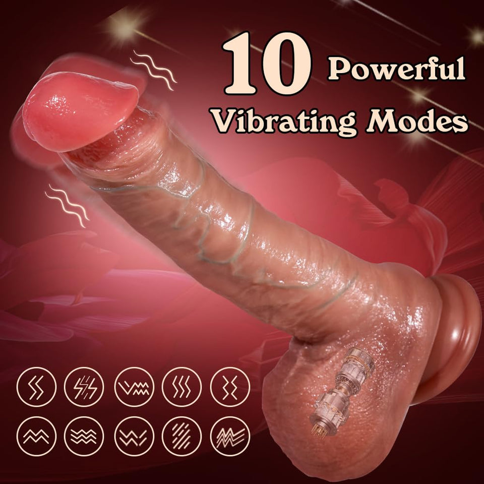 Thrusting Dildo Vibrators Sex Toys - 8.83'' Thrusting Vibrator Adult Toys for Women G Spot Vibrators, 2 in 1 Dildos Realistic Di