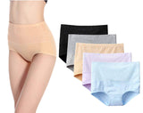 High Waist Tummy Control Panties for Women, Cotton Underwear No Muffin Top Shapewear Brief Panties (5-Pack Light Color, Medium)