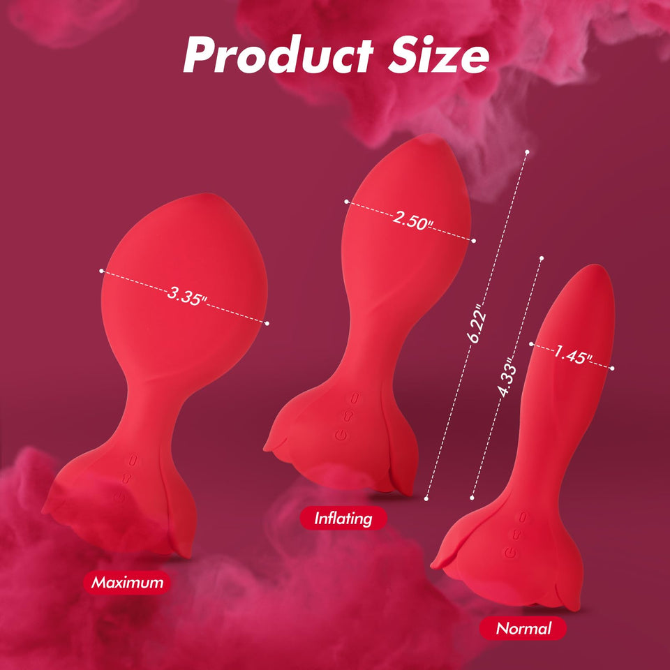 Anal Plug Vibrating Butt Plug - Inflatable Anal Plug Sex Toys for Adults Anal Vibrator with Automatic Inflation and 10 Vibrating
