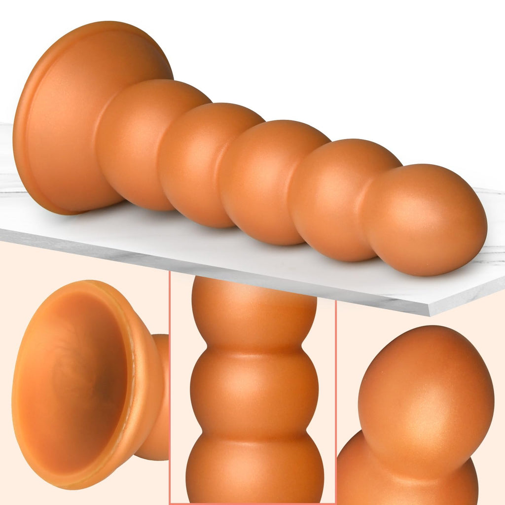 5 Sizes Anal Beads Butt Plug G-spot Dildo Soft Prostate Massager Vaginal Stimulation Strong Suction Cup Liquid Silicone Anal Str