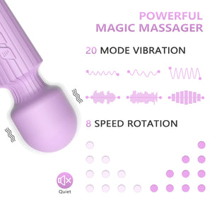 SIKXTOA Mini Vibrator, 8 Speeds 20 Patterns, G Spot Massage Wand, Clitoral Stimulator, Dildo, Sex Toys- Rechargeable Handheld Po