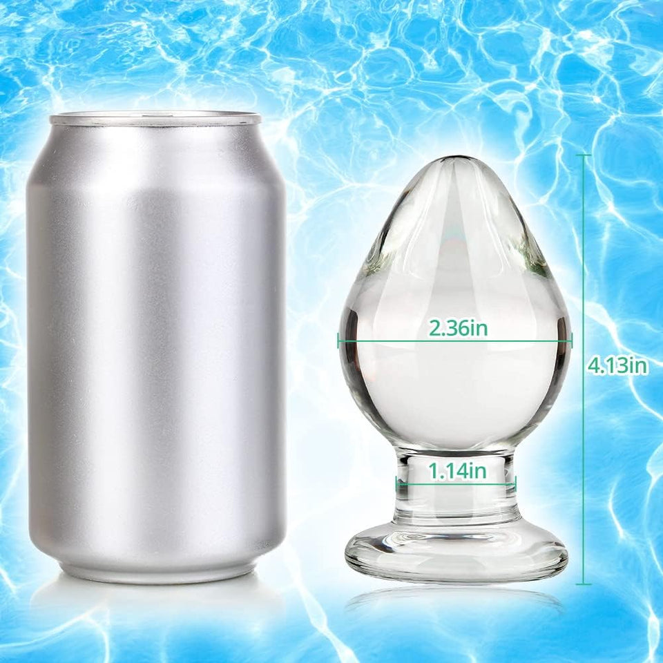 FST Large Anal Plug Crystal Mushroom Shape Butt Plug Glass Massage Bum Plug Sex Toys for Women Men Masturbation Transparent