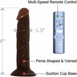 All American Real Skin Afro American Whoppers Vibrating Dong, Brown, 8 Inch