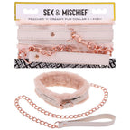 Peaches N Creame Fur Collar & Leash