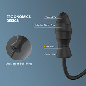 Inflatable Butt Plug, Body-Safe Silicone Anal Balloon Pump with Quick Release Valve Stretch Anal Sex Toys for Beginners and Adva