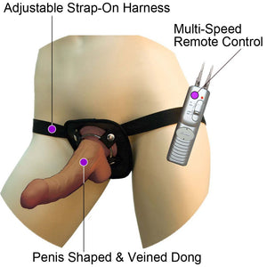 Real Skin Latin American Whoppers Dong With Harness Dildo, 8 Inch