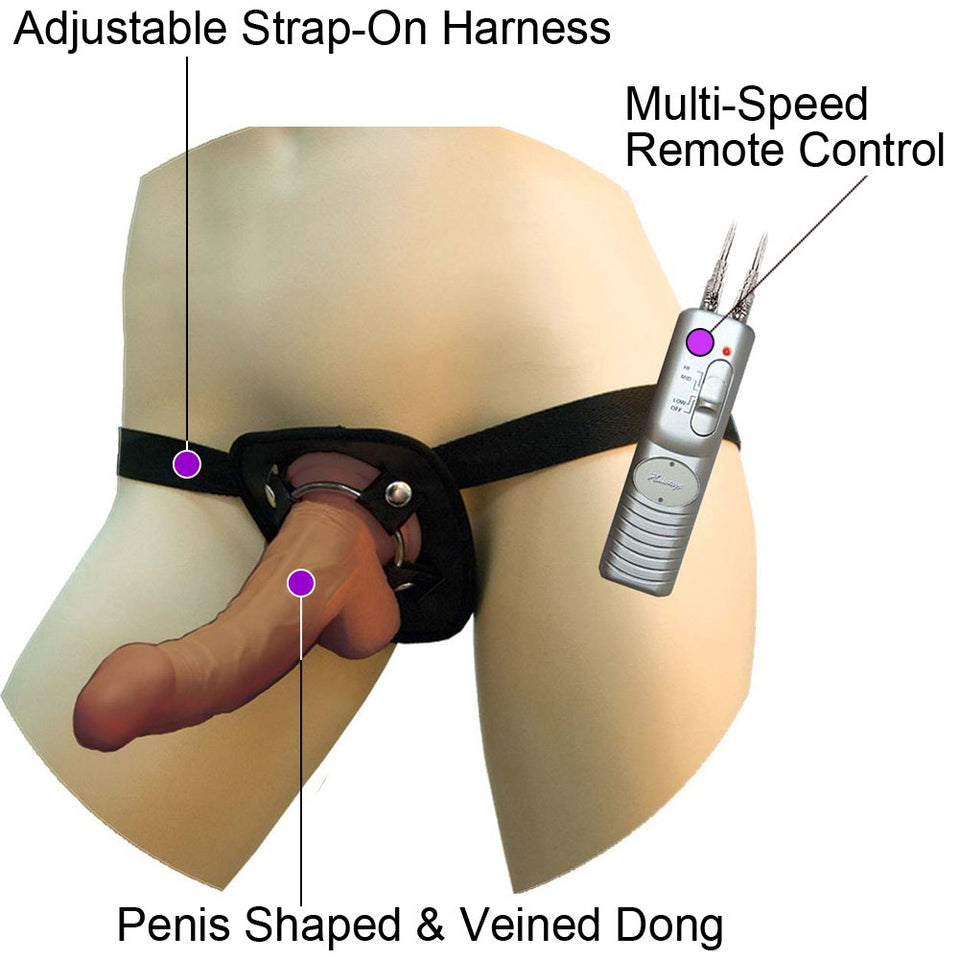 Real Skin Latin American Whoppers Dong With Harness Dildo, 8 Inch