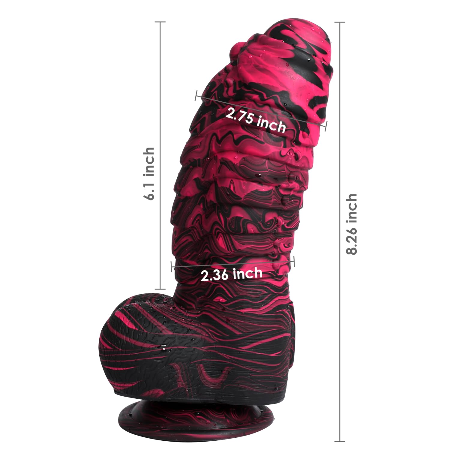 2.36 '' Diameter Fantasy Huge Thick Dildo, Big Realistic Colorful Flexible Dildos Stimulator with Strong Suction Cup for Hands-F