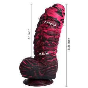 2.36 '' Diameter Fantasy Huge Thick Dildo, Big Realistic Colorful Flexible Dildos Stimulator with Strong Suction Cup for Hands-F